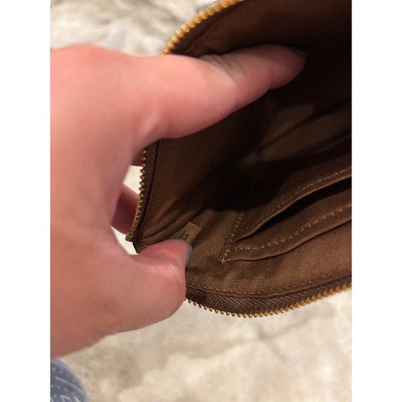 Coach Corner Zip Wristlet Signature Canvas Wildflower Print Khaki Floral 2711 - Picture 4 of 5